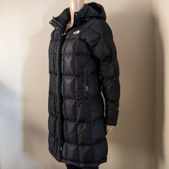 North Face 600 down parka long black puffer coat, women's small - Picture 1 of 11